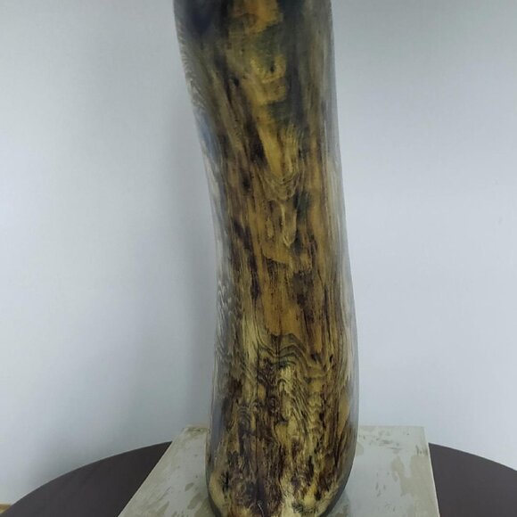 CUSTOM ABSTRACT ART FAUX RHINO 12" WOOD CARVING ON 12' PLAQUE 🦏 - Picture 11 of 12